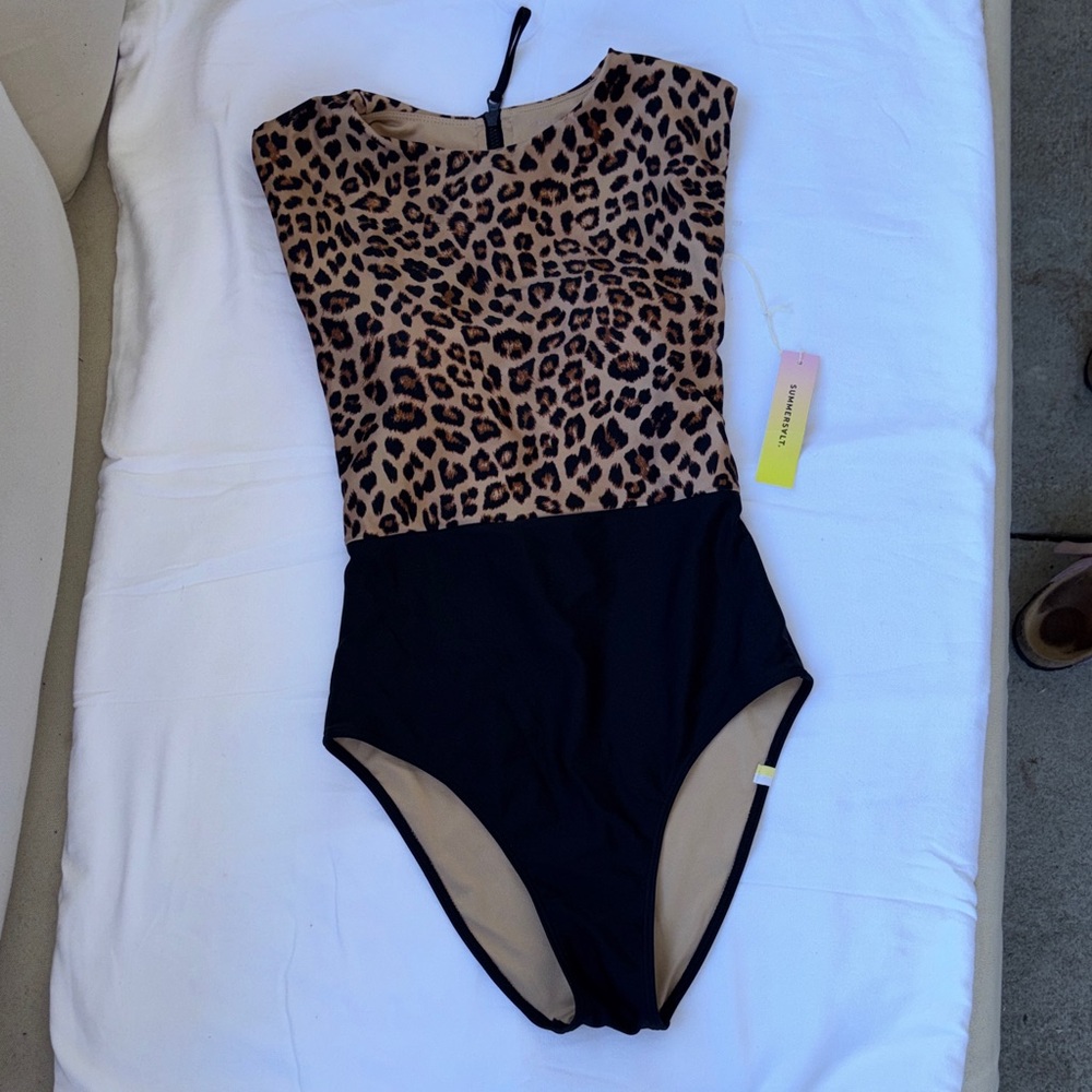 Summersalt Leopard Print and Black One Piece Swimsuit